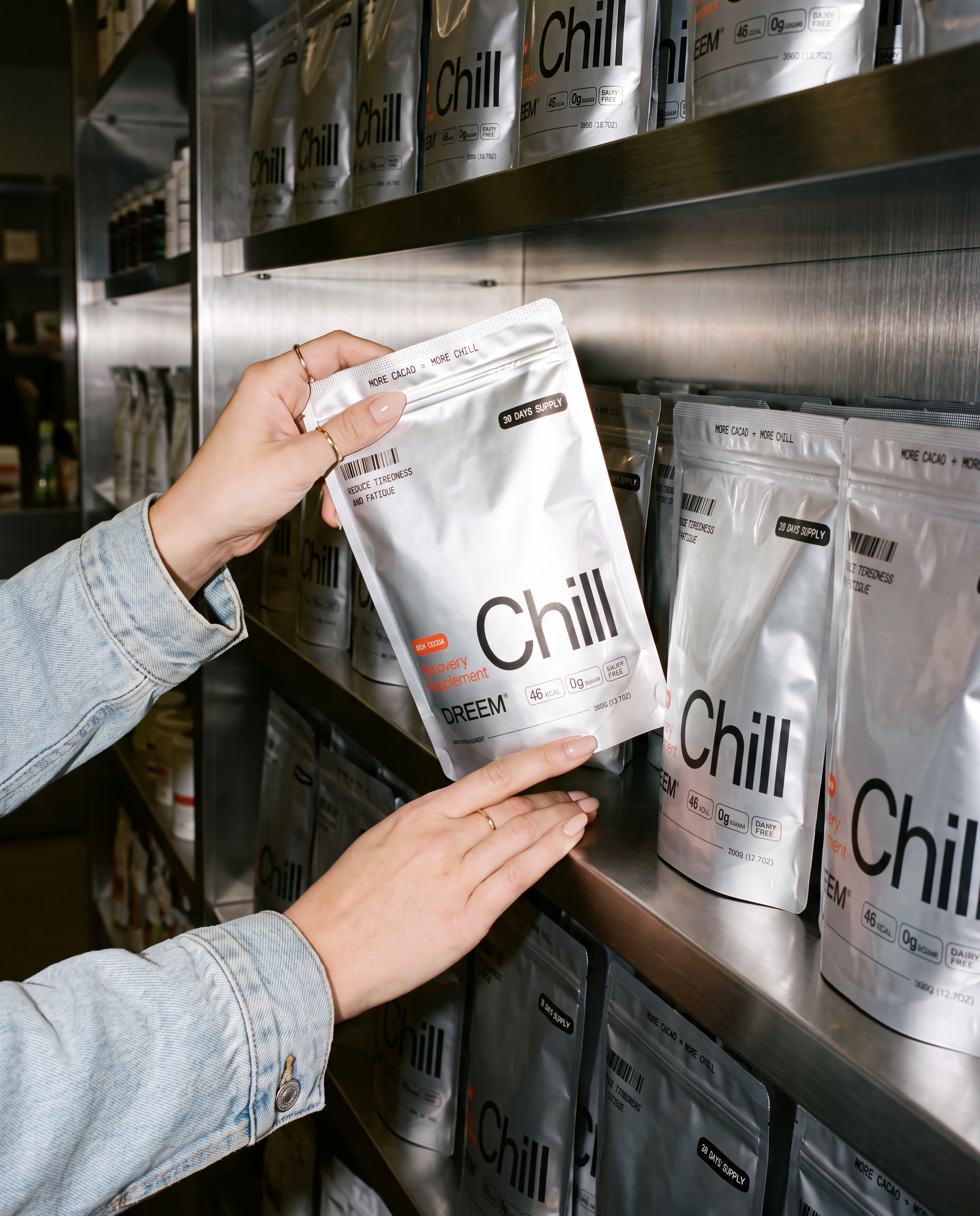 Dreem Chill pouch on a retail shelf